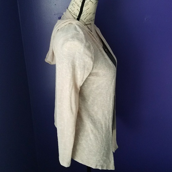 Cardigan Longsleeve w/ Hoodie Nude Neutral Color ♡ - Picture 2 of 3